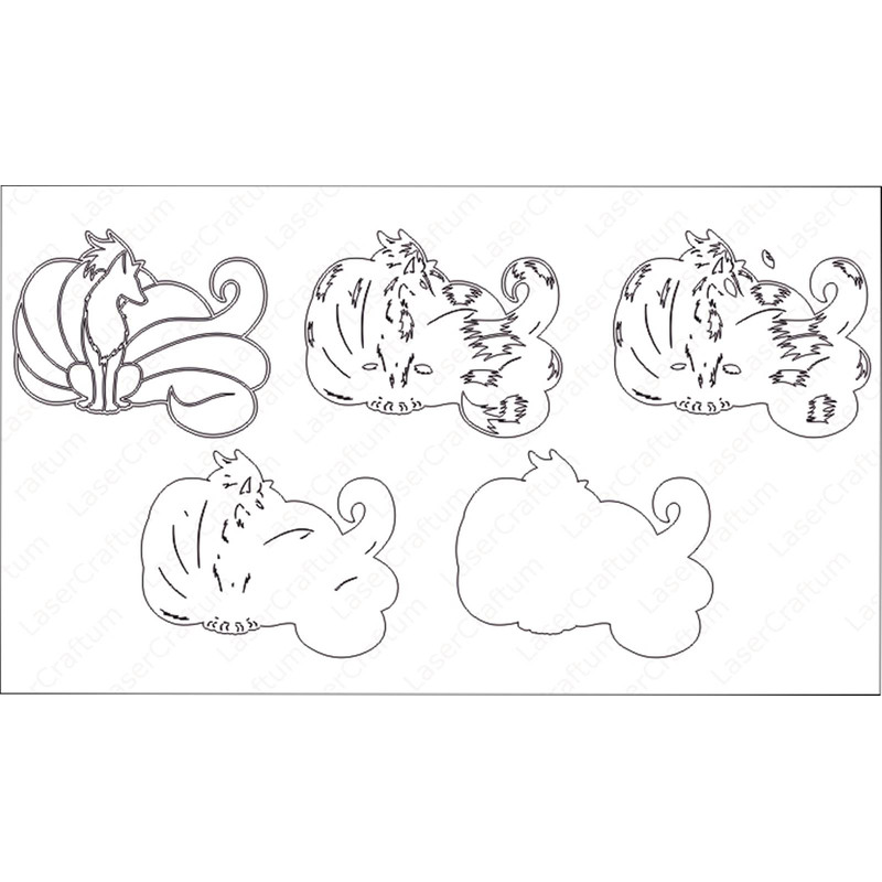 Layered Design Of Ninetales Pokemon For Paper And Laser Cutting Machines Ninetales Pokemon SVG Cric 4