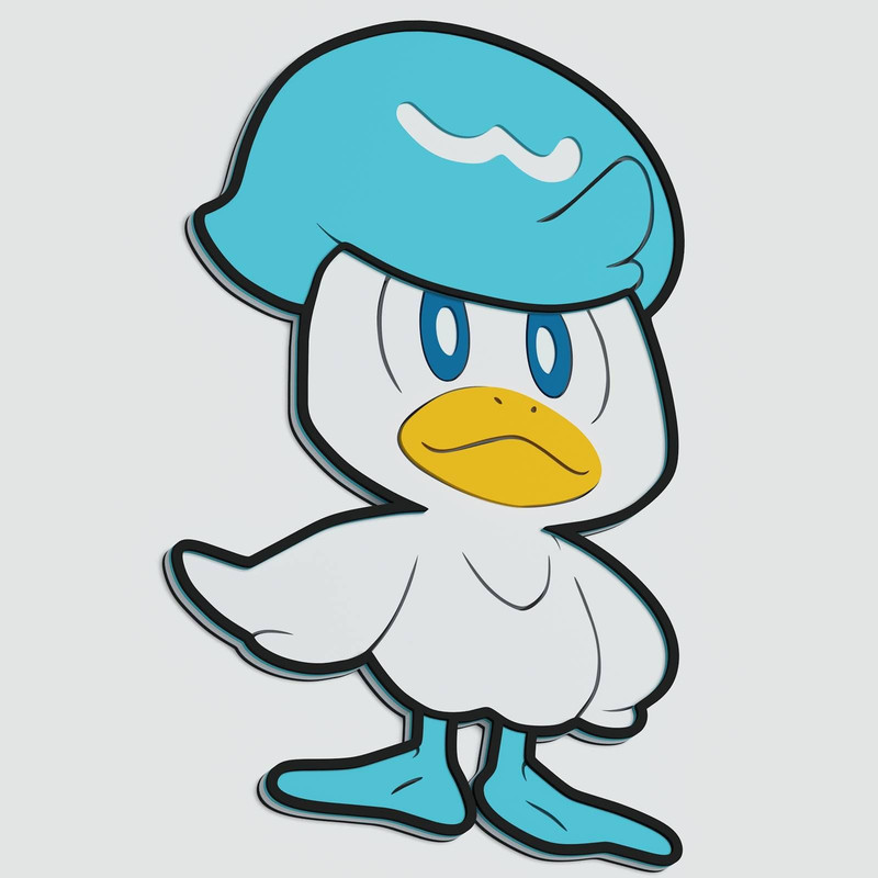 Layered Design Of Quaxly Pokemon For Paper And Laser Cutting Machines Quaxly Pokemon SVG Cricut Cut 0