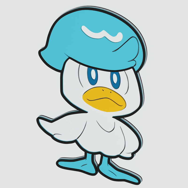 Layered Design Of Quaxly Pokemon For Paper And Laser Cutting Machines Quaxly Pokemon SVG Cricut Cut 1