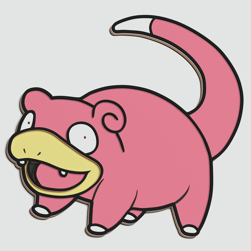 Layered Design Of Slowpoke Pokemon For Paper And Laser Cutting Machines Slowpoke Pokemon SVG Cricut 0