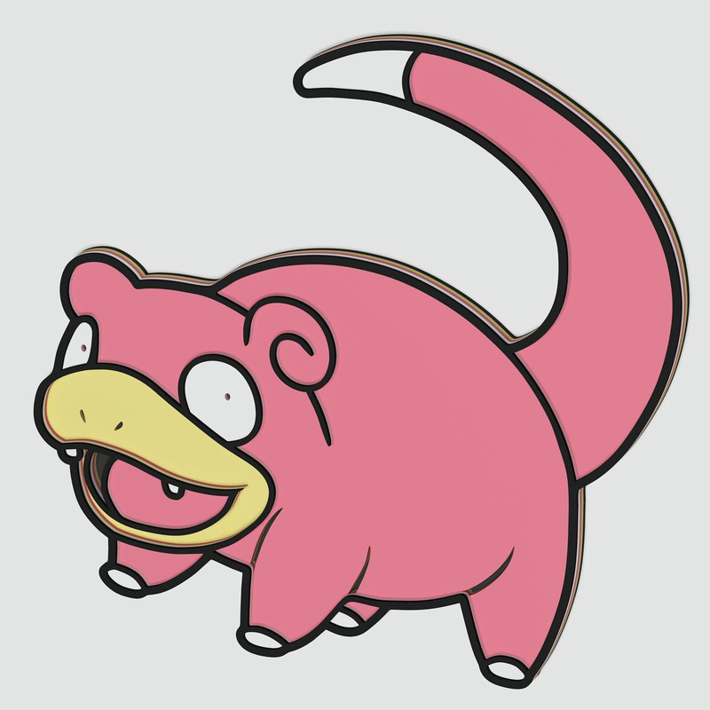 Layered Design Of Slowpoke Pokemon For Paper And Laser Cutting Machines Slowpoke Pokemon SVG Cricut 1