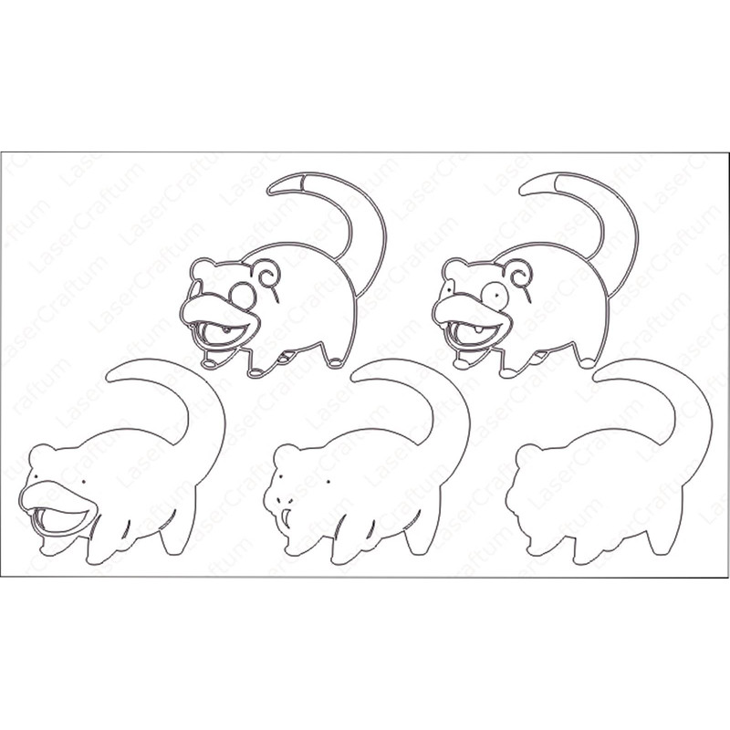 Layered Design Of Slowpoke Pokemon For Paper And Laser Cutting Machines Slowpoke Pokemon SVG Cricut 4