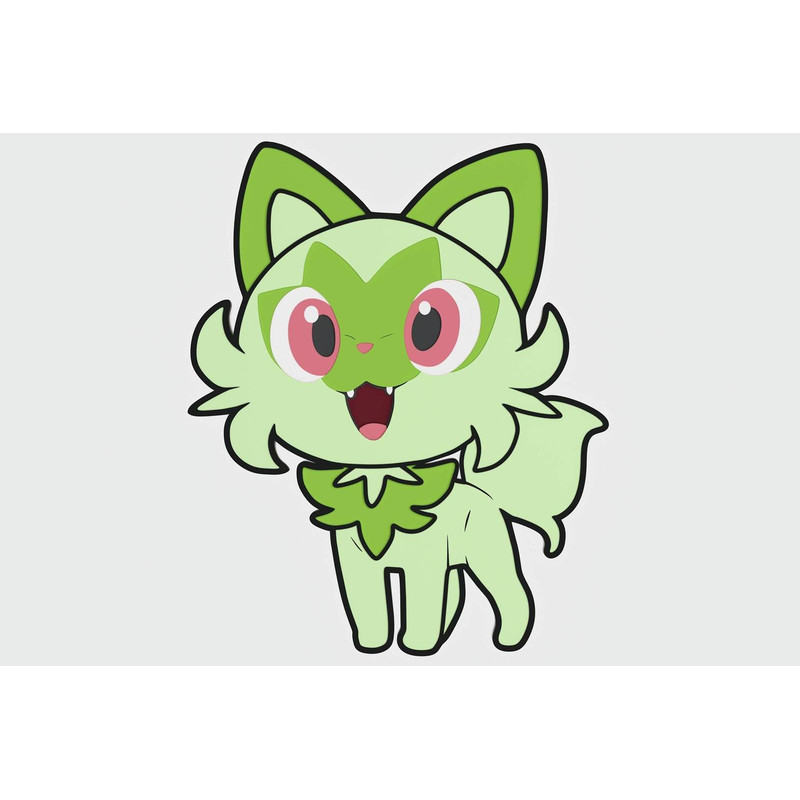 Layered Design Of Sprigatito Pokemon For Paper And Laser Cutting Machines Sprigatito Pokemon SVG Cr 3