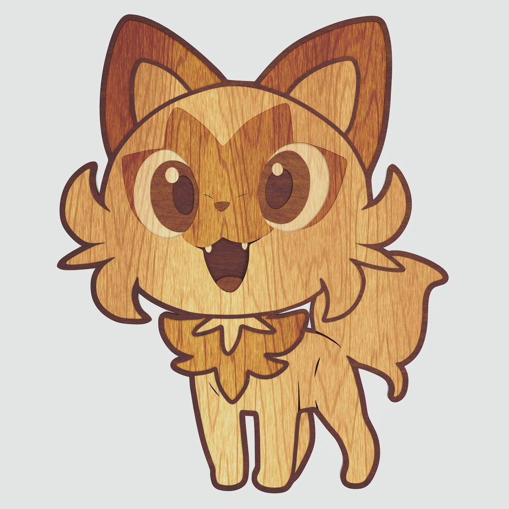 Layered Design Of Sprigatito Pokemon For Paper And Laser Cutting Machines Sprigatito Pokemon SVG Cr 2