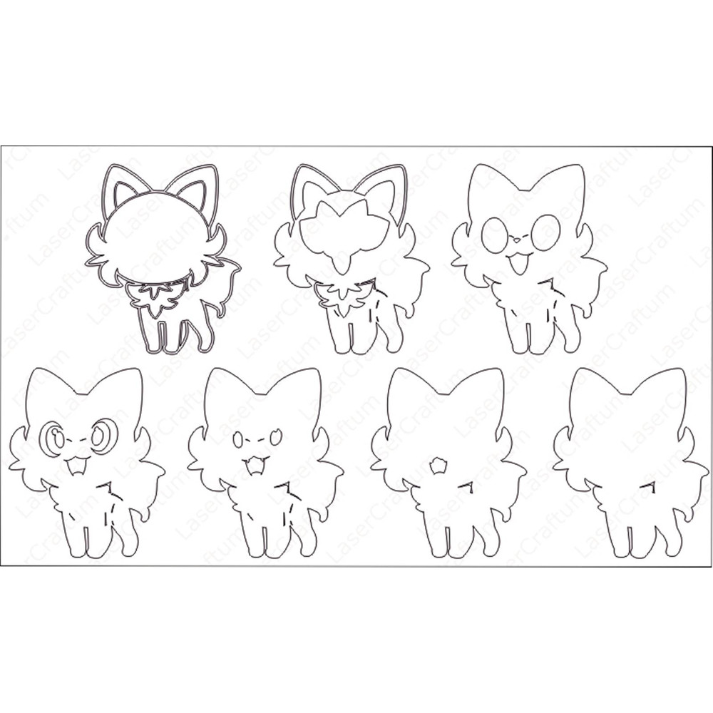 Layered Design Of Sprigatito Pokemon For Paper And Laser Cutting Machines Sprigatito Pokemon SVG Cr 4
