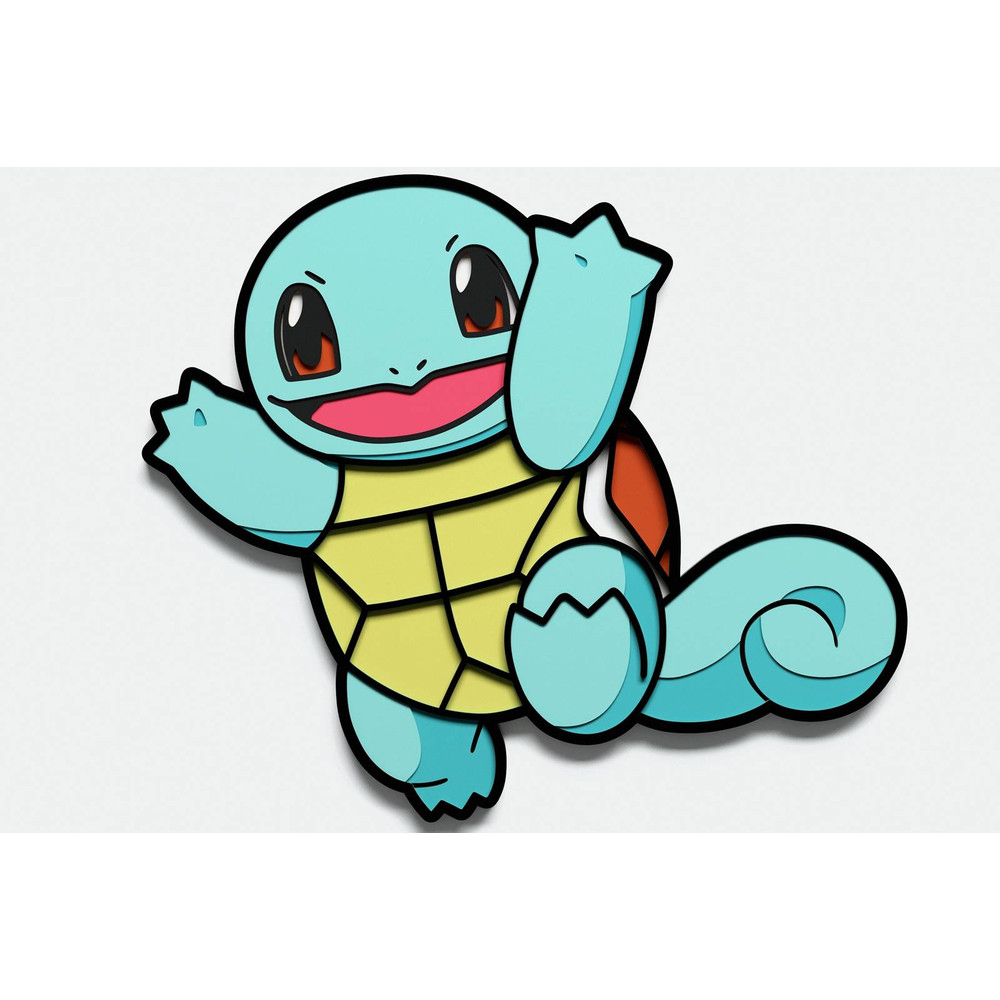 Layered Design Of Squirtle Pokemon For Paper And Laser Cutting Machines Squirtle Pokemon SVG Cricut 3
