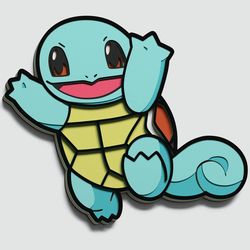 layered design of squirtle pokemon for paper and laser cutting machines. squirtle pokemon svg cricut cut out file