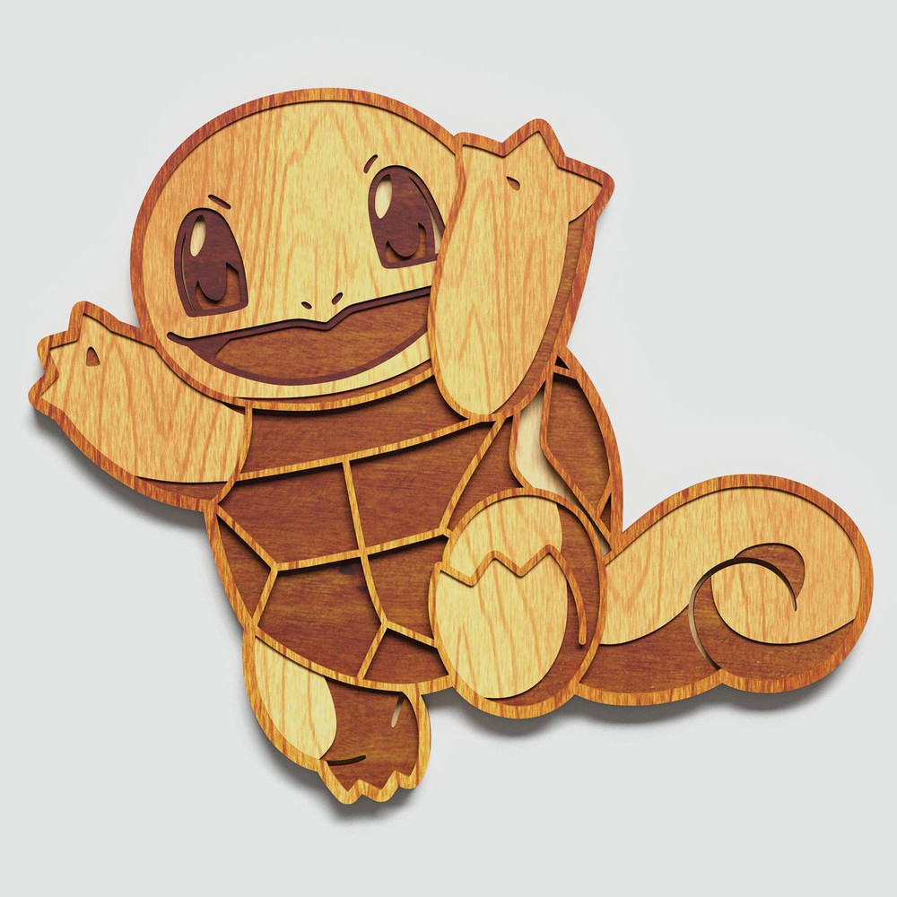 Layered Design Of Squirtle Pokemon For Paper And Laser Cutting Machines Squirtle Pokemon SVG Cricut 2