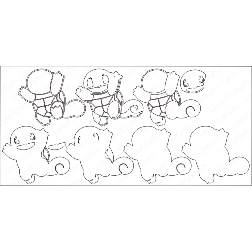 Layered Design Of Squirtle Pokemon For Paper And Laser Cutting Machines Squirtle Pokemon SVG Cricut 4