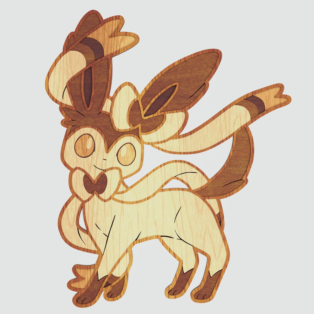 Layered Design Of Sylveon Pokemon For Paper And Laser Cutting Machines Sylveon Pokemon SVG Cricut C 2