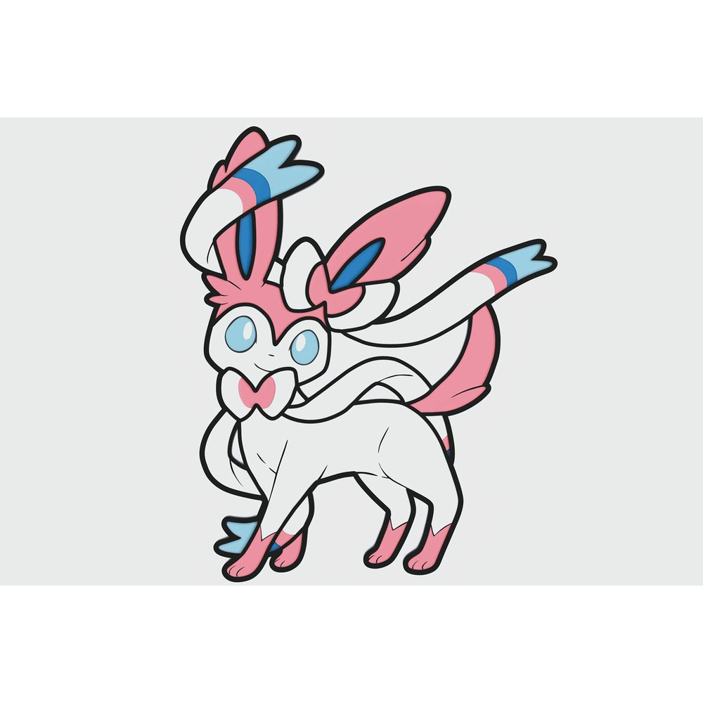 Layered Design Of Sylveon Pokemon For Paper And Laser Cutting Machines Sylveon Pokemon SVG Cricut C 4