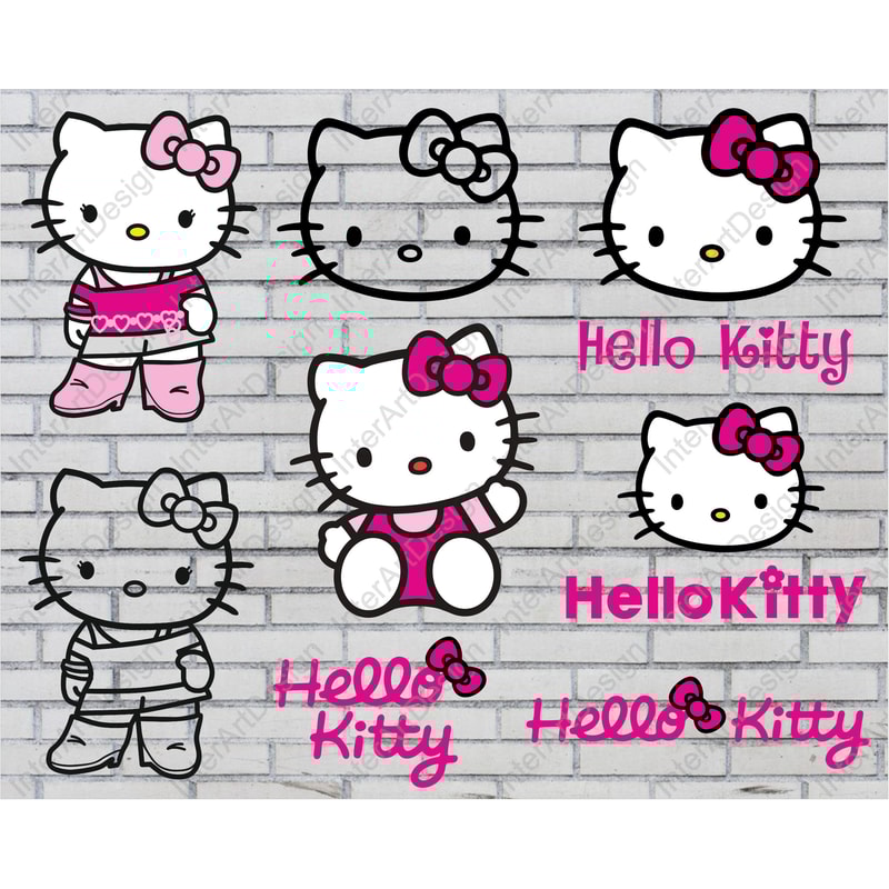 Hello Kitty Svg Bundle Kawaii Cat Svg Cute Cat Svg Hello Kitty Clipart Silhouette Cricut Digital Do 0