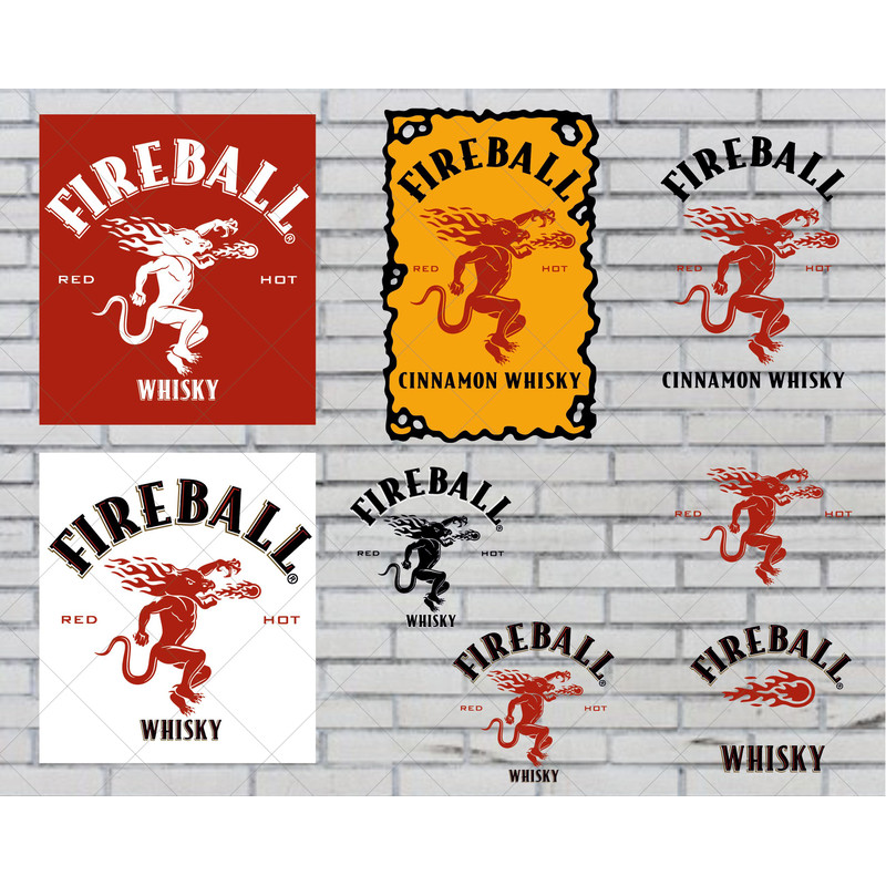 Fireball Whisky Svg Bundle Cinnamon Whisky Svg Fireball Logo Svg Alcohol Svg Fireball Tumbler Digit 0