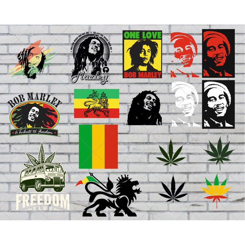 Bob Marley Svg Bundle One Love Svg Bob Marley Clipart Freedom Svg Bob Marley Flag Svg Digital Downl 0