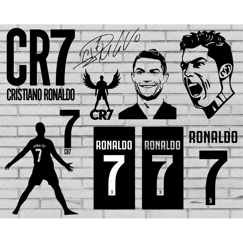 Ronaldo Svg Bundle CR7 Svg Cristiano Ronaldo Svg Football Svg Ronaldo Face Svg Silhouette Digital D 0