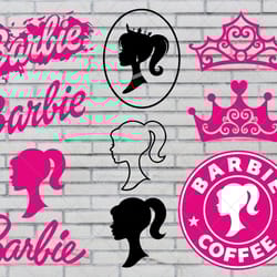 barbie svg bundle, pink girl svg, barbie logo svg, queen svg, barbie coffee svg, pink doll clipart, digital download