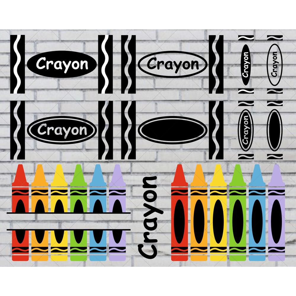 Crayon Svg Bundle Crayon Monogram Svg School Crayons Svg Teacher Svg Crayon Clipart Digital Downloa 0
