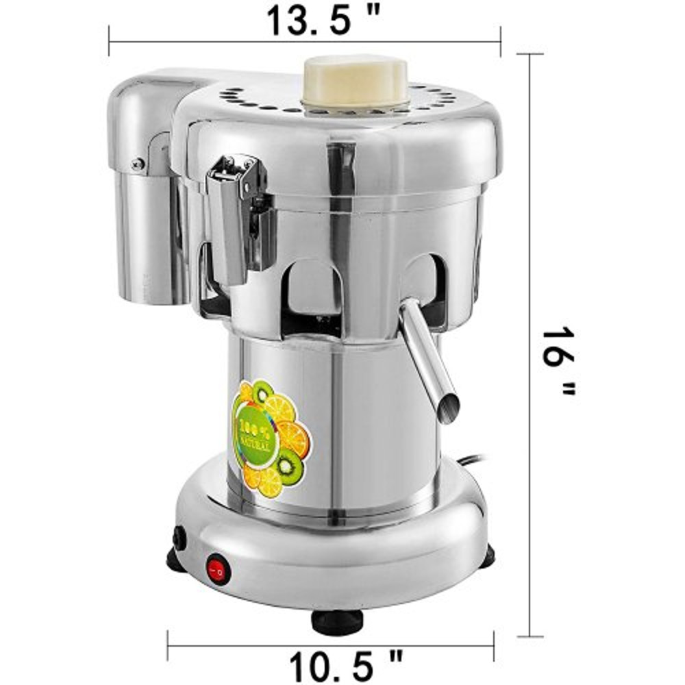 Commercial Juice Extractor Machine, 370W Stainless Steel Juicer with High-Speed Extraction for Fruits & Vegetables