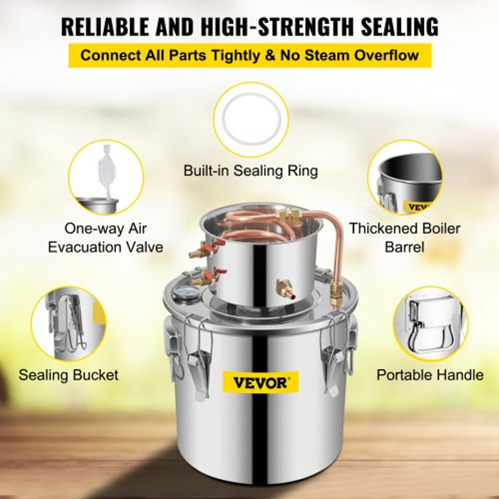 MultiPurpose Copper Alcohol Still DIY Distilling Kit For Whiskey Vodka Water  Essential Oils 5