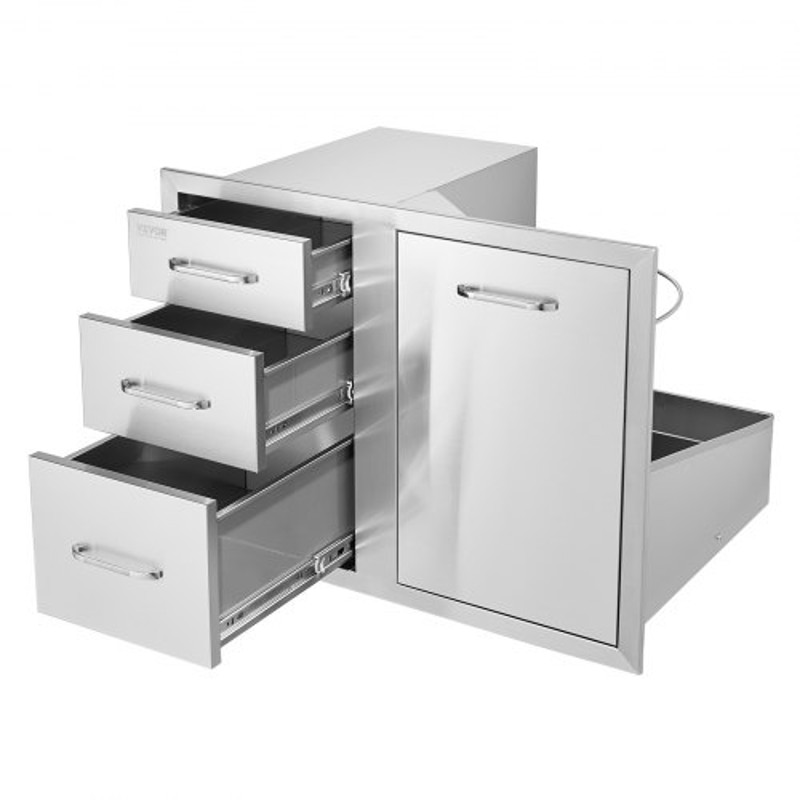 BBQ Island Storage Drawer Combo 295 W X 226 H Stainless Steel Outdoor Kitchen Organizer With Propan 1