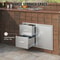 Stainless Steel Outdoor Kitchen Drawers, 32.5" BBQ Island Storage with Access Door, Double Drawers & Built-In Towel