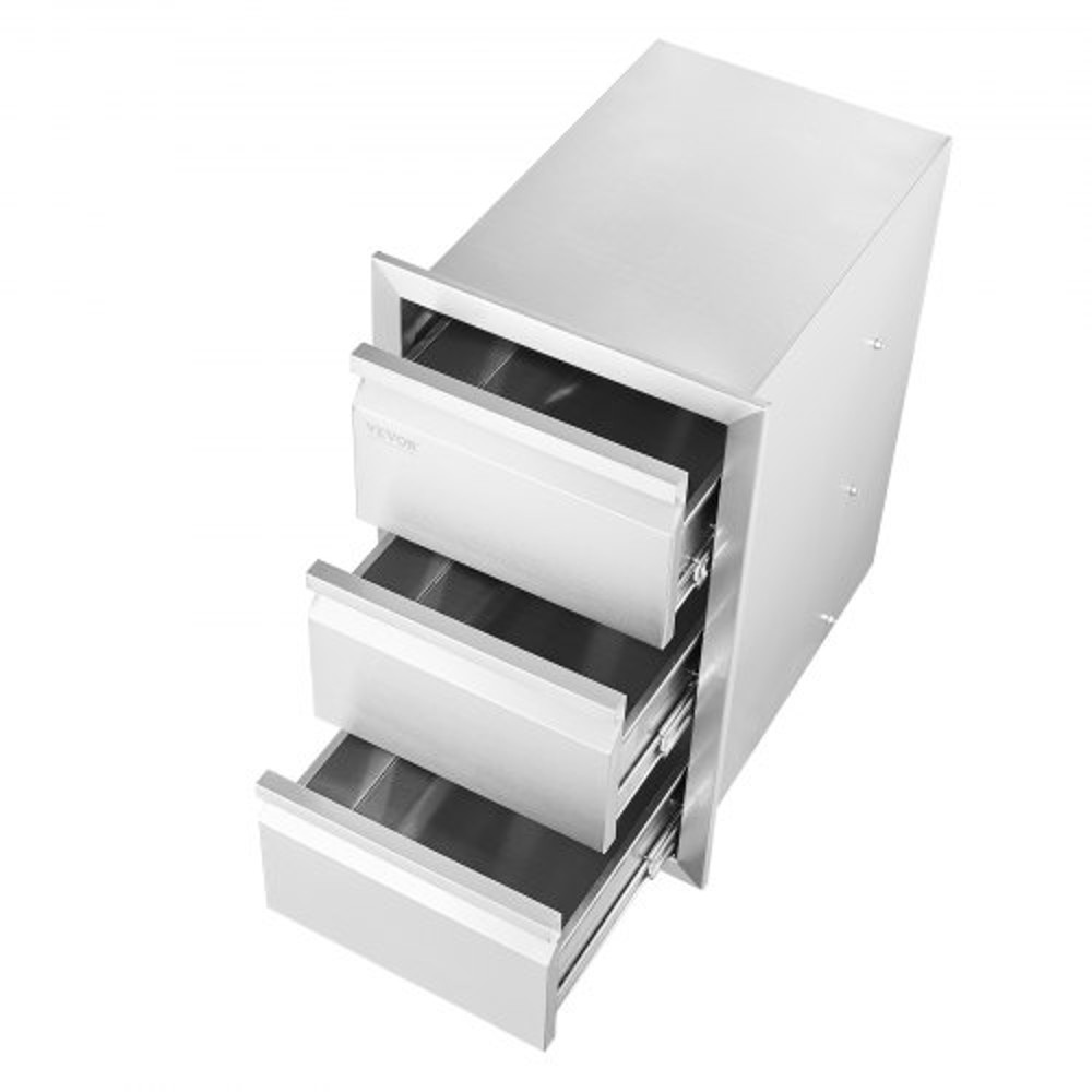 Outdoor Kitchen Drawers 15W X 254H Stainless Steel BBQ Island Storage With Flush Mount Design 9