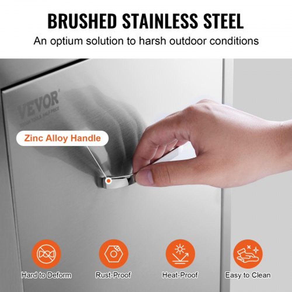Stainless Steel Trash Drawer For Outdoor Kitchens 197W X 29H VEVOR PullOut Bin With Cover Perfect F