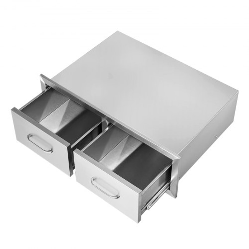 Outdoor Kitchen Drawers 295 Wide Stainless Steel Horizontal Double BBQ Access Drawers With Smooth S 9