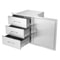 Outdoor Kitchen Drawer Combo 383W Stainless Steel Triple Drawers With Side Access Door For BBQ Isla 1