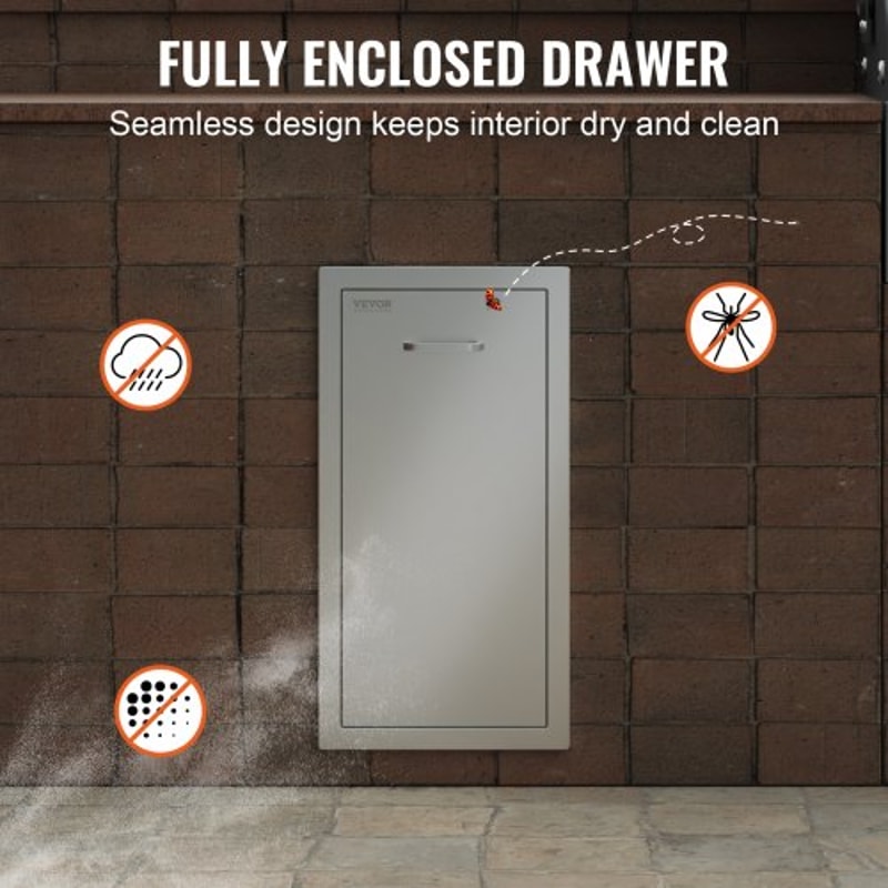 Outdoor Kitchen Trash Drawer Stainless Steel PullOut Bin For Grill Station HeavyDuty Roll Out Tras 6