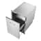 Stainless Steel Pull Out Trash Drawer, Outdoor BBQ Island Trash Bin with Smooth Rails & Handle, Raised Style Pull-Out