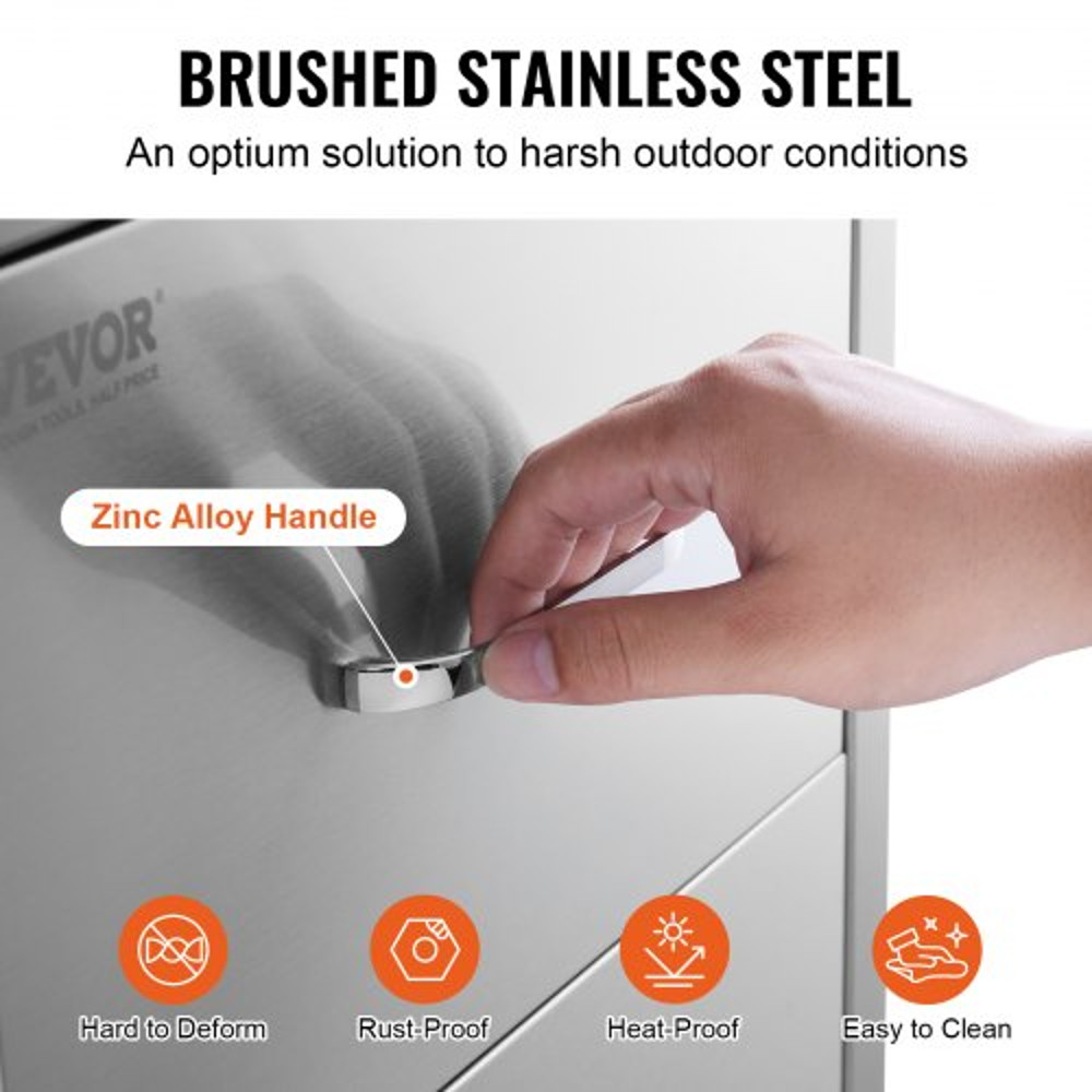 Flush Mount Double BBQ Island Drawers Outdoor Kitchen Drawers Stainless Steel Storage For Grill Sta 3
