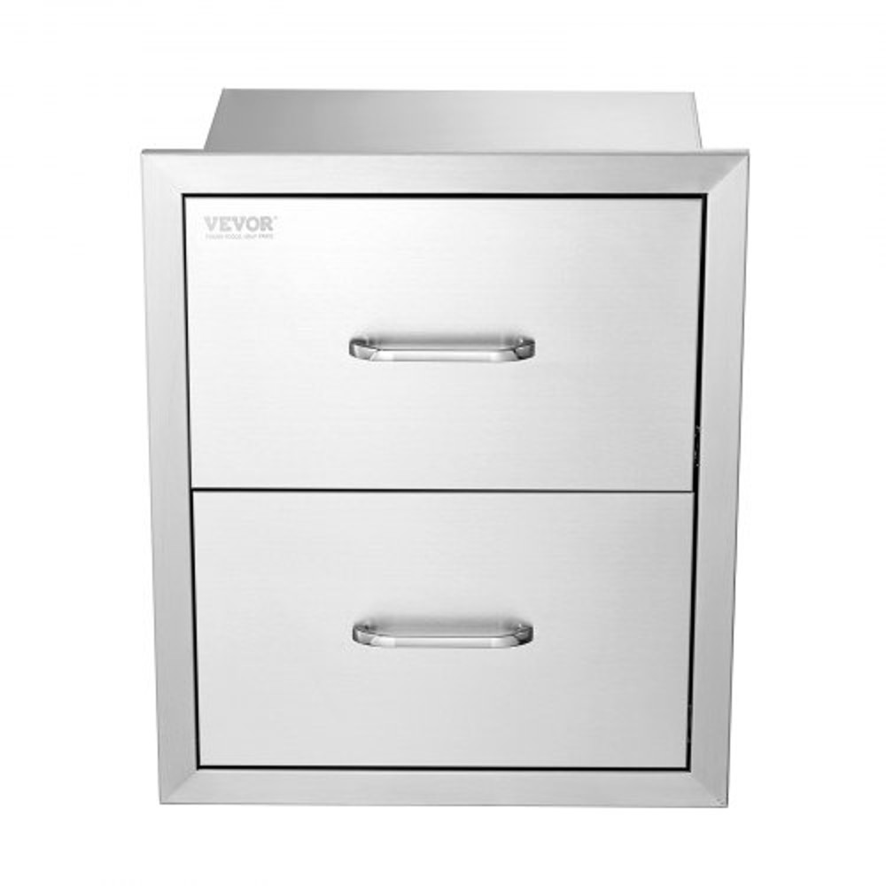 Flush Mount Double BBQ Island Drawers Outdoor Kitchen Drawers Stainless Steel Storage For Grill Sta 10