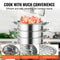 5-Tier Stainless Steel Dumpling Steamer Pot – 30cm/11.8 Dia, Works with Gas & Electric Stove Top.