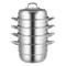 5-Tier Stainless Steel Dumpling Steamer Pot – 30cm/11.8 Dia, Works with Gas & Electric Stove Top.