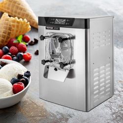 1400w hard serve ice cream machine, 5.3 gph output, auto timer, led display – ideal for restaurants, cafes