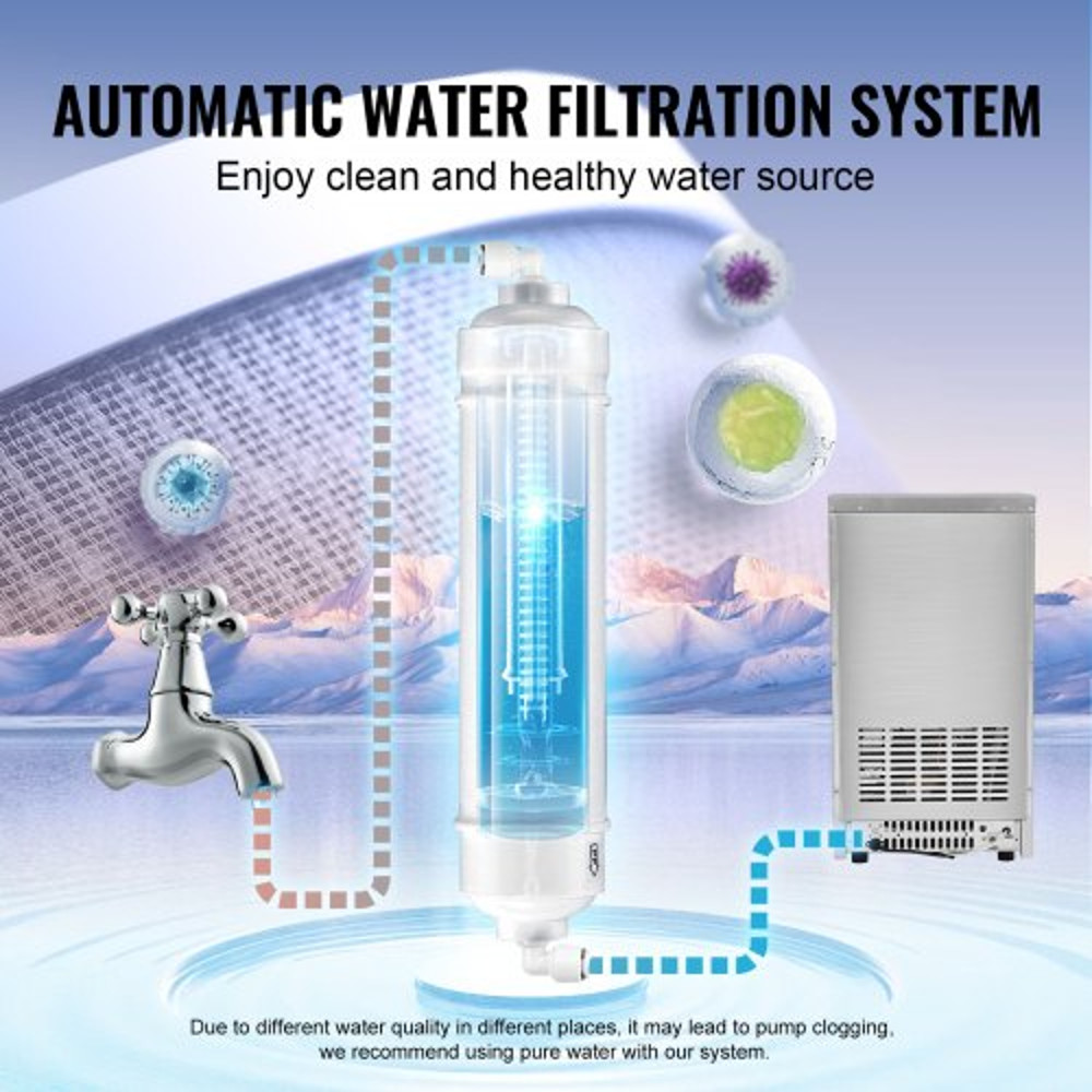 Industrial Ice Maker Machine, 110V Commercial Ice Maker, 40 Ice Cubes Per Plate, 80LBS/24H, Auto Clean, Stainless Steel