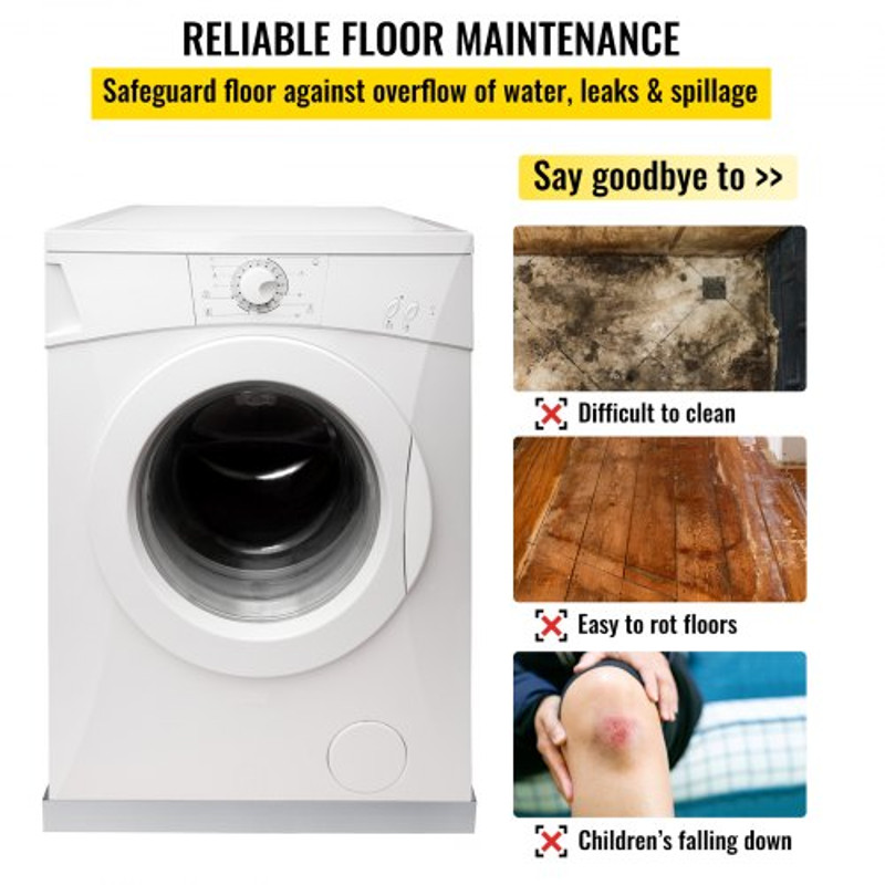304 Stainless Steel Washing Machine Pan 25 HighEdge Leak Protection Heavy Duty Drip Tray For Washer 3