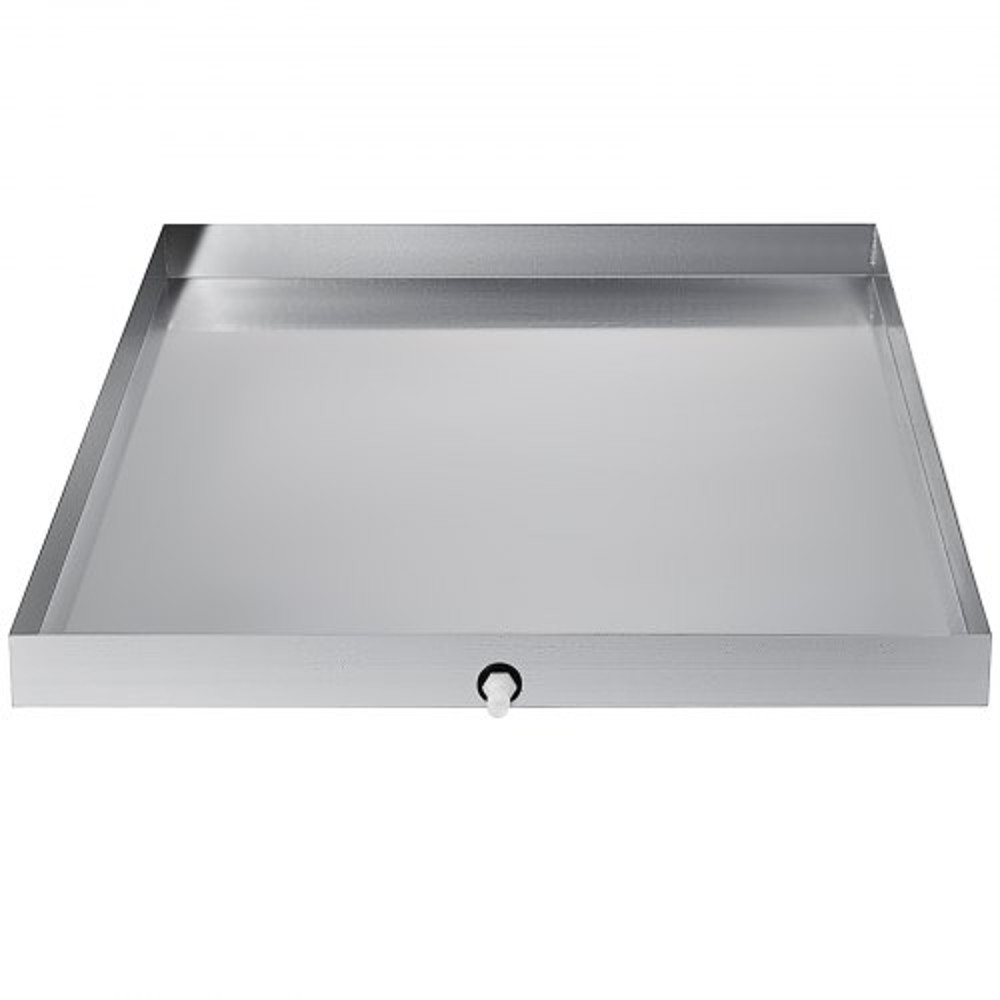 Washing Machine Pan Stainless Steel Heavy Duty Drip Tray With Drain Hole  Hose Adapter For Washer D 9