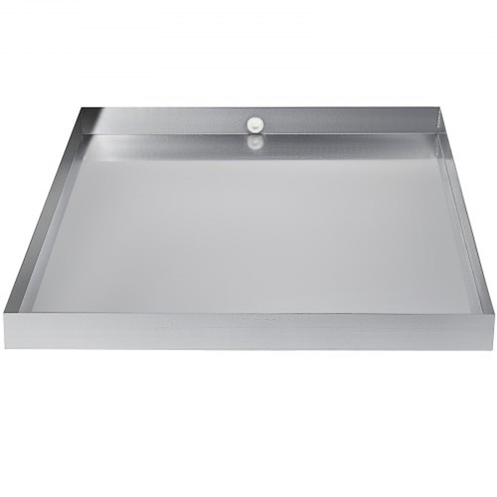 Washing Machine Pan Stainless Steel Heavy Duty Drip Tray With Drain Hole  Hose Adapter For Washer D 10
