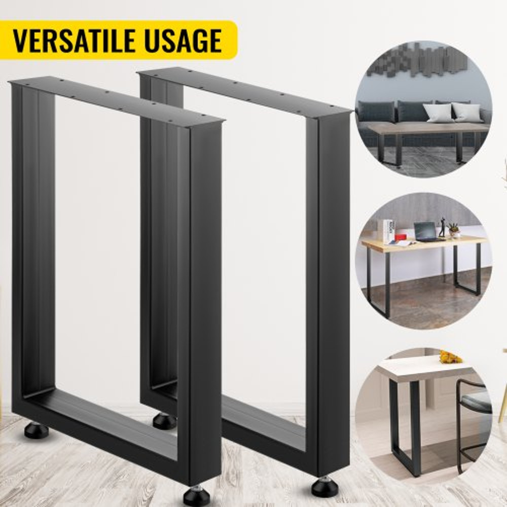 Heavy Duty Steel Table Legs, Black Square Industrial Metal Dining Legs for Desk, Coffee Table, and Furniture DIY