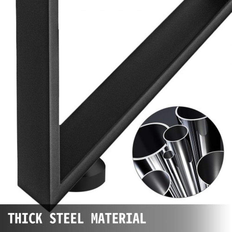 Black Metal Table Legs Set, Heavy-Duty Steel Table Legs for Dining Tables, Office Desks, Computer Desks & Benches
