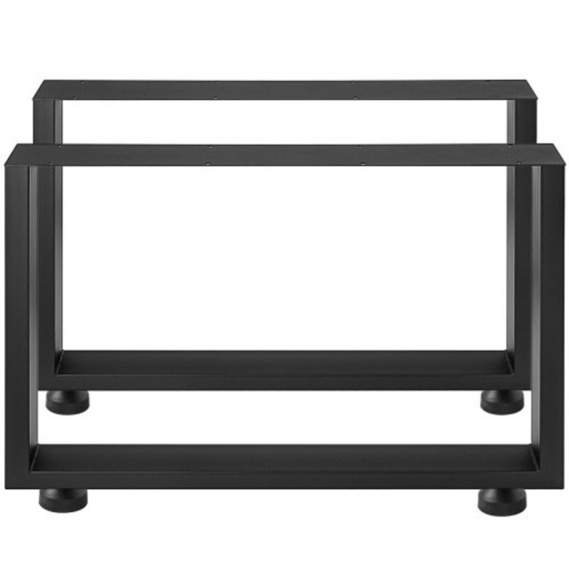 Black Metal Table Legs Set, Heavy-Duty Steel Table Legs for Dining Tables, Office Desks, Computer Desks & Benches