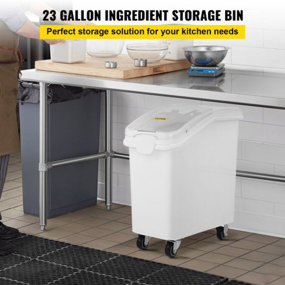 Ingredient Bin With Scoop Sliding Lid Cup Food Grade Storage Container For Commercial Kitchens Flo 2