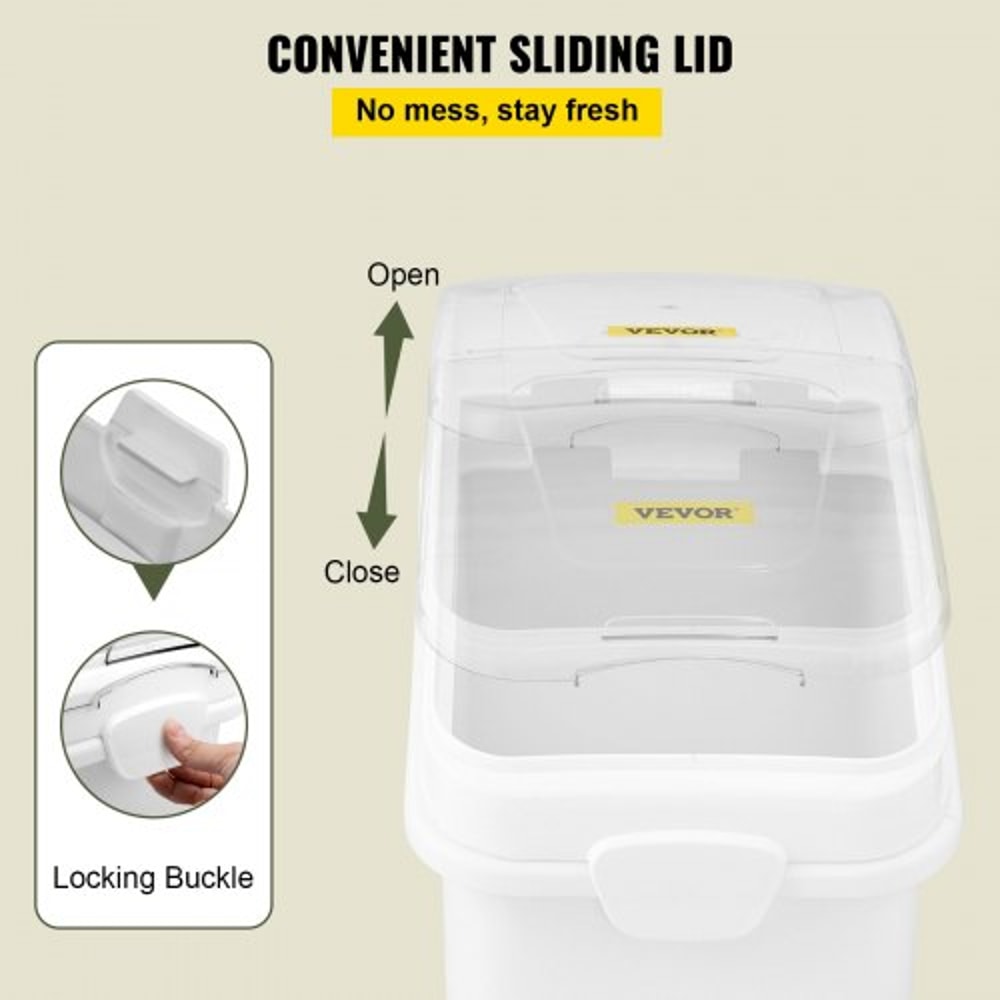 Ingredient Bin With Scoop Sliding Lid Cup Food Grade Storage Container For Commercial Kitchens Flo 4
