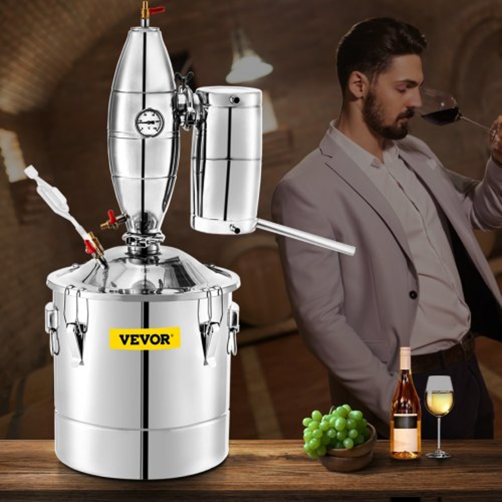 70L 185Gal Alcohol Distiller 304 Stainless Steel Wine Making Boiler Home Kit With Thermometer For W 1