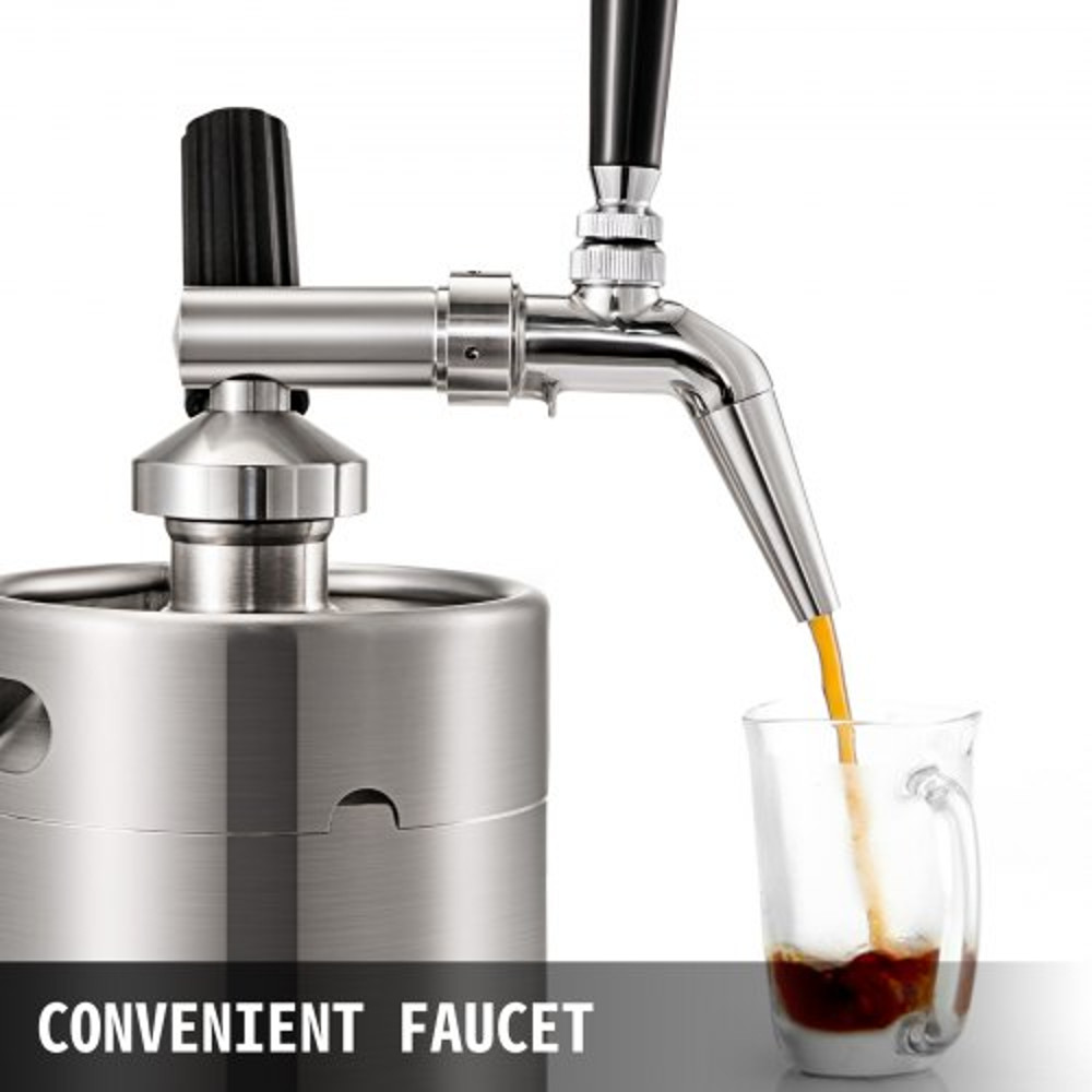 2L Nitro Brew Coffee Maker, Professional Nitro Cold Brew Coffee Maker, Portable Stainless Steel Keg with Easy-Pour