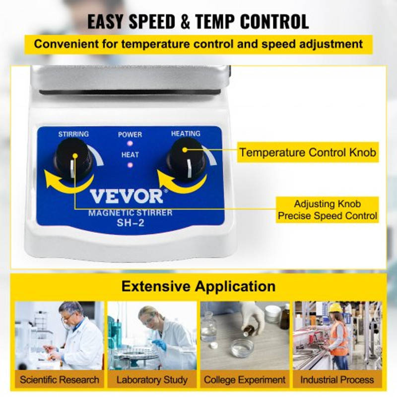 Laboratory Magnetic Stirrer Hot Plate 180W Heating 380C Max Temp 02000 RPM Adjustable 1000ml Capaci 5