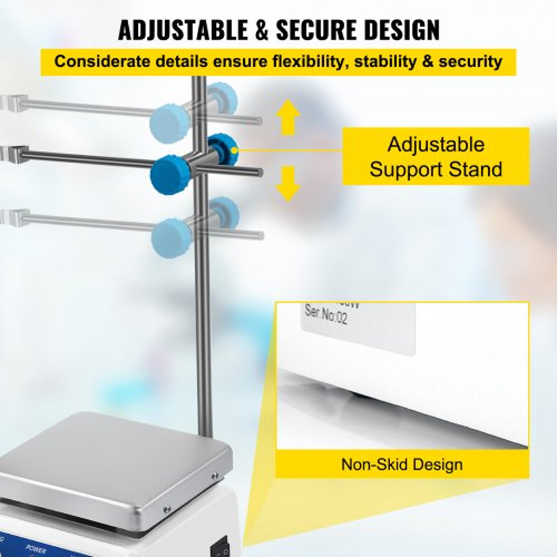 Laboratory Magnetic Stirrer Hot Plate 180W Heating 380C Max Temp 02000 RPM Adjustable 1000ml Capaci 6