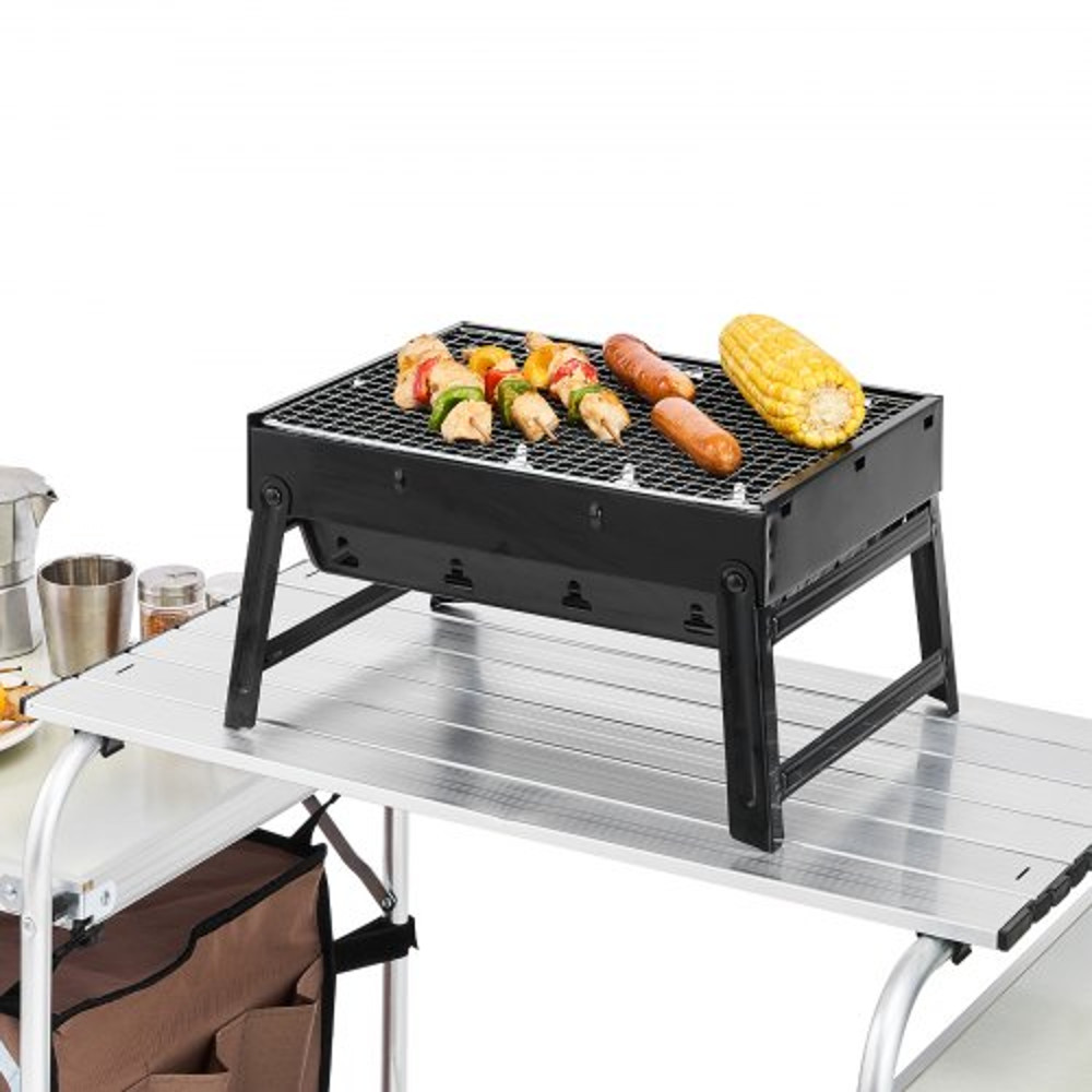 Portable Camping Kitchen Table Foldable Picnic Cabinet With Storage Rack Windshield  Side Tables 9